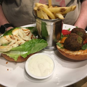 Bill's - Halloumi and falafel burger. - British Near Me - Cardiff, CRF
