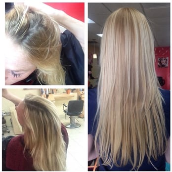 iKuts Salon - Left is before and right is after. Thanks Laura! - Hair Salons Near Me - Costa Mesa, California
