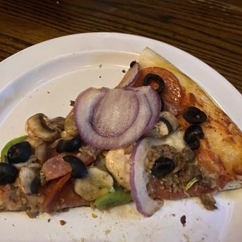 Cogans Pizza Ghent - Big ass slice of onion on pizza - Pizza Near Me - Norfolk, Virginia