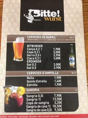 Menu photo 2 Bitte! Wurst Barcelona, B Menu photo 2 Bitte! Wurst Barcelona, B