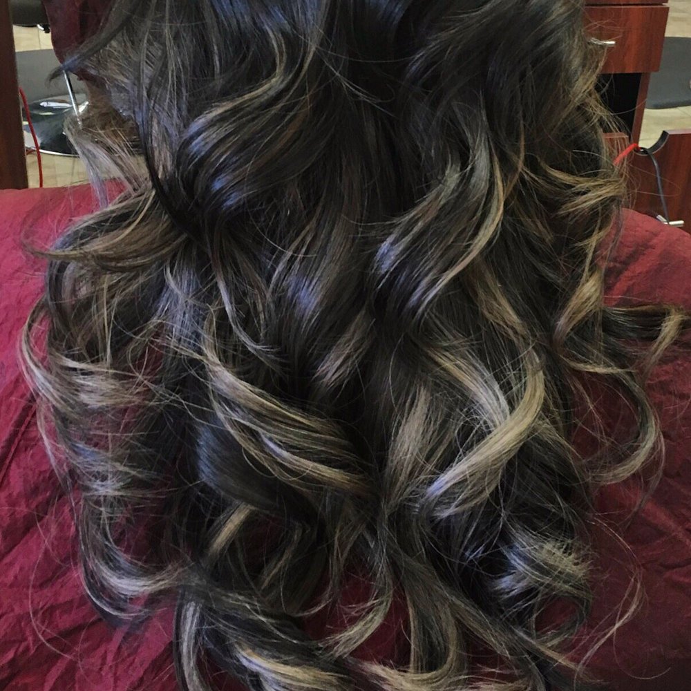 Sunshine Salon - Balayage by Diane. Started with naturally jet black hair. - Hair Salons Near Me - Carson, California Sunshine Salon - Balayage by Diane. Started with naturally jet black hair. - Hair Salons Near Me - Carson, California