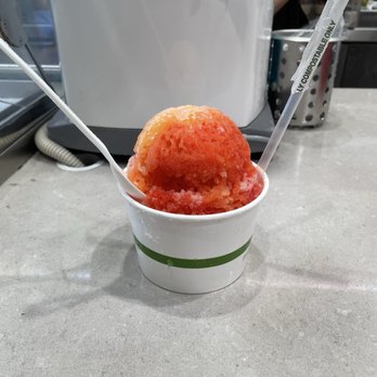 Baskin-Robbins - Mango, cherry, and watermelon shave Ice with triple mango ice cream at the bottom - Ice Cream & Frozen Yogurt Near Me - Honolulu, Hawaii