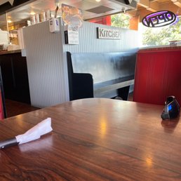 a table with a knife on it