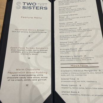Two Sisters Kitchen + Bar - menu - American Near Me - Oronoco, Minnesota