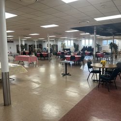 East Dallas Christian Church - Our Community Room set up for a meal. This large room can be configured lots of different ways to host meals, birthdays, parties, & more!