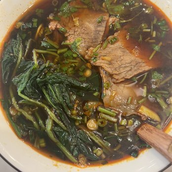 Noodle St - Spicy Beef Noodle with beef slices instead of the beef shank - Noodles Near Me - Pasadena, California Noodle St - Spicy Beef Noodle with beef slices instead of the beef shank - Noodles Near Me - Pasadena, California