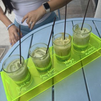 The Spicy Bean Lab - matcha flight - Coffee & Tea Near Me - Laguna Beach, California The Spicy Bean Lab - matcha flight - Coffee & Tea Near Me - Laguna Beach, California
