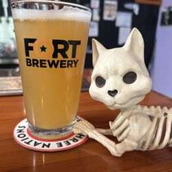 Brew Drinkery And Bistro - Bartender's pick- TUPPS Day of The Dead hazy pale ale (featuring an impromptu drinking buddy)