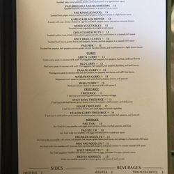 M Thai Street Food - Menu