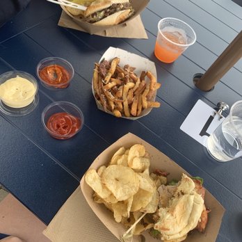 Farmers & Foragers - Steak and cheese, truffle fries, and fried chicken sandwich (forgot a before pic) - Food Trucks Near Me - Burlington, Vermont Farmers & Foragers - Steak and cheese, truffle fries, and fried chicken sandwich (forgot a before pic) - Food Trucks Near Me - Burlington, Vermont