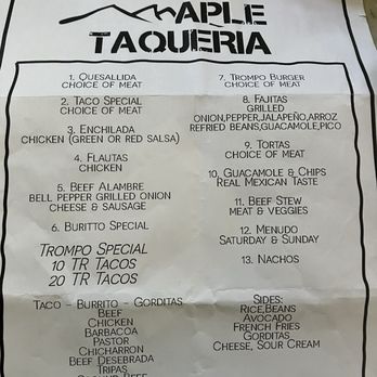 Maple Taqueria - Menu - Mexican Near Me - Coppell, Texas Maple Taqueria - Menu - Mexican Near Me - Coppell, Texas