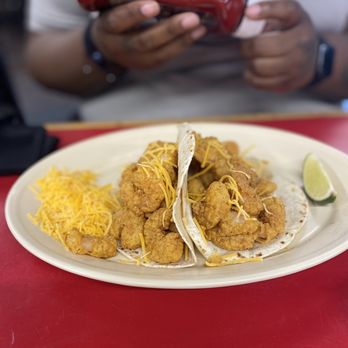 Steamboat Bills - Shrimp Tacos were delicious. Also ordered a side of fries. The sauce was good. - Seafood Near Me - Lake Charles, Louisiana