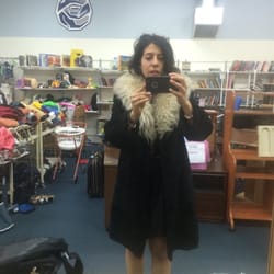 Salvo's Stores - Wearing a granny jacket, that I was considering buying. This salvos actually has some gems. :) You just have to search.