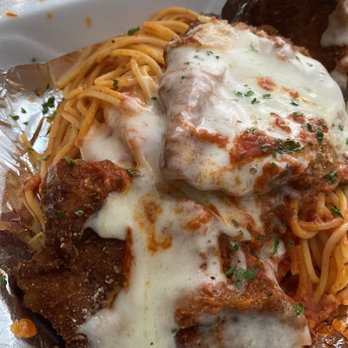 Mezza Luna - Chicken Parmigiana with spaghetti - Italian Near Me - Smyrna, Georgia