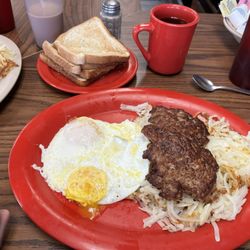 Travis Coffee Shop - 2 eggs, sausage (awesome flavor) and hash browns