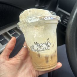 Iced Vienna latte with cream top. Delicious. Iced Vienna latte with cream top. Delicious.