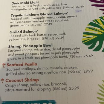 Bahama Breeze - Partial Menu - August 2026 - Bars Near Me - Fort Myers, Florida