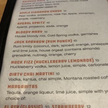 Bridger Brewing - Menu April 2025 - Brewpubs Near Me - Three Forks, Montana