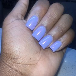 Sky Nails - Chrome purple nails, Short , Square, Acrylics