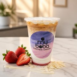 O My Boba - White Chocolate Strawberry Latte
