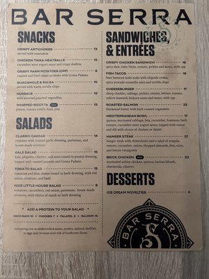 Menu photo 1 Bar Serra Oklahoma City, OK Menu photo 1 Bar Serra Oklahoma City, OK
