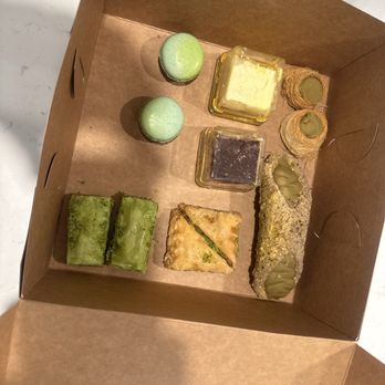 Dolce V Bakery & Gelato - Small baklava , baklava , pisstacio macron , birds nest pistachio , tiramisu cake bite lemon cake bite - Bakeries Near Me - Bloomingdale, Illinois