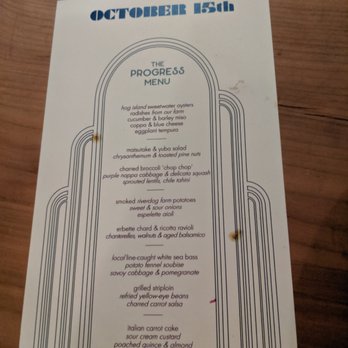 The Progress - Table Menu - New American Near Me - San Francisco, California The Progress - Table Menu - New American Near Me - San Francisco, California