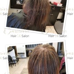 Dominican Hair Salon - Blowout w/highlight correction