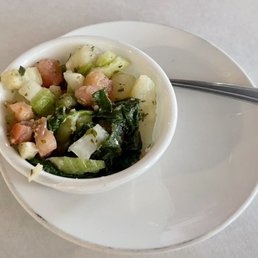 side of vegan potato salad that came with the pasta dish