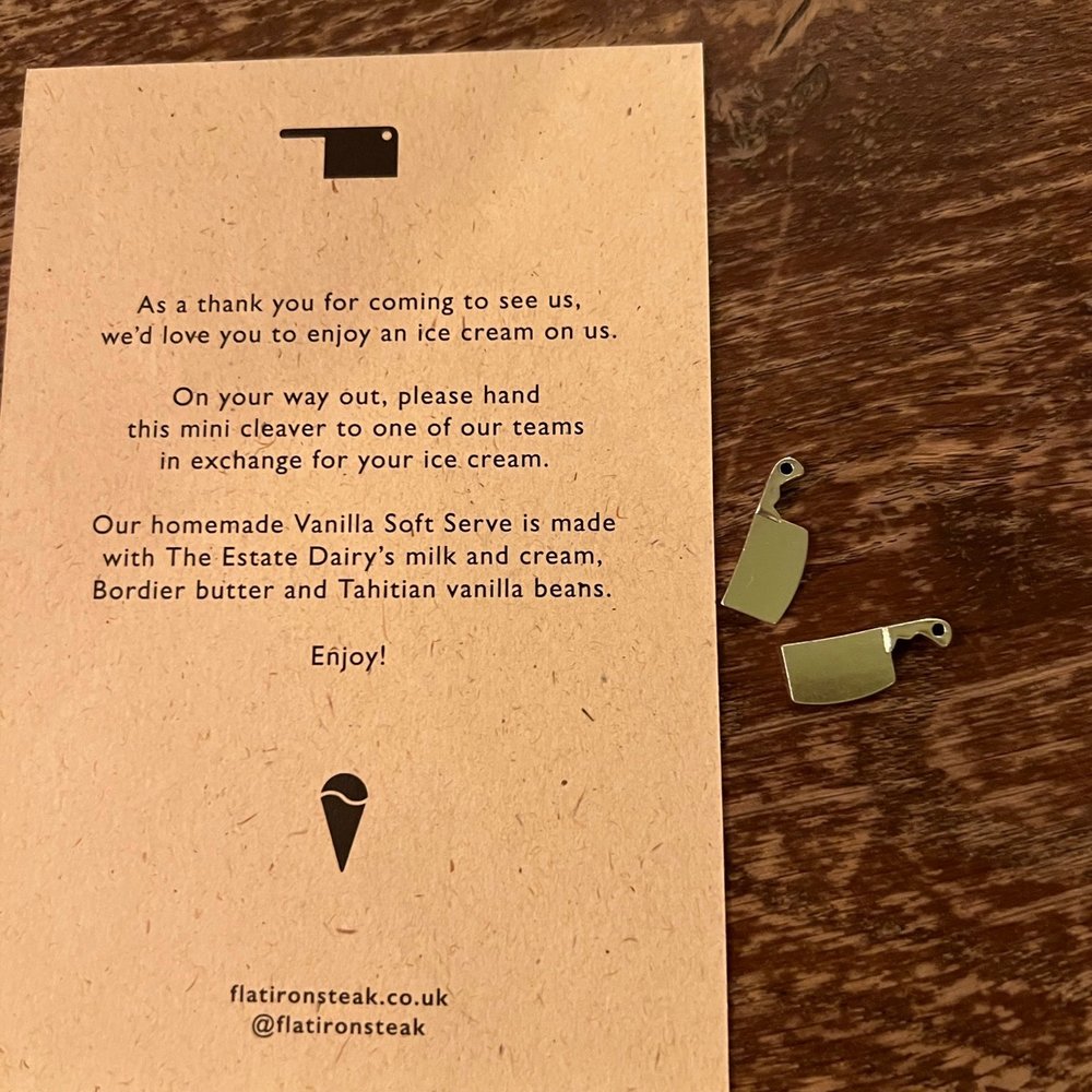 Flat Iron - Ice cream token - Steakhouses Near Me - London, XGL Flat Iron - Ice cream token - Steakhouses Near Me - London, XGL