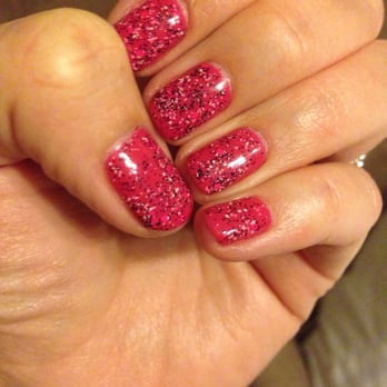 Bloom Nail & Spa - Pink Flamingo with Cherry Burst on top. Gel mani. - Nail Salons Near Me - Cedar Park, Texas