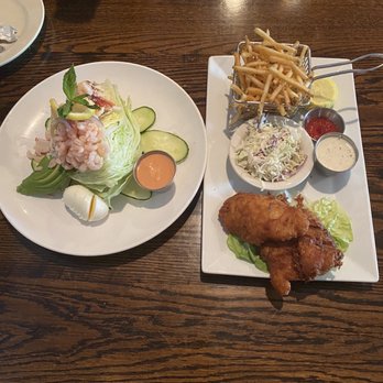 Wence's - Seafood Louie with combo crab and shrimp DELICIOUS & fish and chips also DELICIOUS! - New American Near Me - Pleasant Hill, California Wence's - Seafood Louie with combo crab and shrimp DELICIOUS & fish and chips also DELICIOUS! - New American Near Me - Pleasant Hill, California