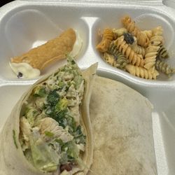 Outside The Box Sandwich - Caesar wrap, cannoli, pasta salad