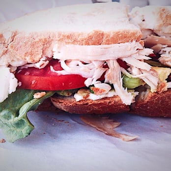 Taste - Northender--honey smoked turkey, hardwood smoked bacon, havarti, avocado, romaine, tomato, basil mayo on french bread ($8.99) - Specialty Food Near Me - Suffolk, Virginia