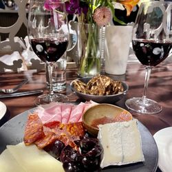 Small Charcuterie Plate and red wine
