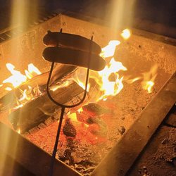 Two Harbors Campground - Dinner over the campfire!