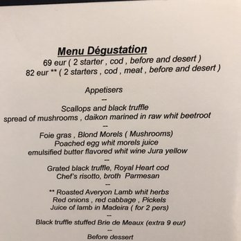 Le rabassier - Chose the menu with meat. There is also a more expensive truffle menu than this, which I am sure is equally just as good. - French Near Me - Brussels, BRU