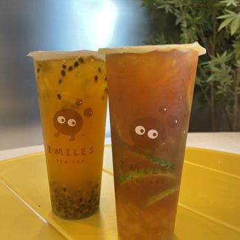 7 Miles Tea Lab - Kumquat Passion Fruit Tea & Smashed Lime Earl Grey Tea with Aloe Vera - Bubble Tea Near Me - Artesia, California 7 Miles Tea Lab - Kumquat Passion Fruit Tea & Smashed Lime Earl Grey Tea with Aloe Vera - Bubble Tea Near Me - Artesia, California