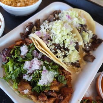 Backyard Taco - 2 asada tacos and one Al pastor taco and beans and rice everything was amazing very delicious. - Tacos Near Me - Laveen Village, Arizona Backyard Taco - 2 asada tacos and one Al pastor taco and beans and rice everything was amazing very delicious. - Tacos Near Me - Laveen Village, Arizona