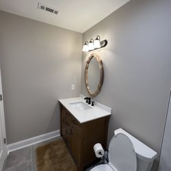 Cascade International - Hall Bath remodeled, custom shower and a lit niche