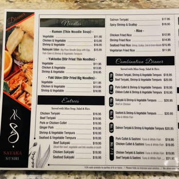 Sayaka Japanese Restaurant - Dinner Menu - Bars Near Me - Colton, California Sayaka Japanese Restaurant - Dinner Menu - Bars Near Me - Colton, California