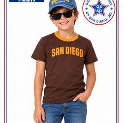 Great Souvenirs of San Diego - San Diego kid brown shirt