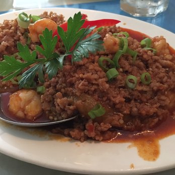 Battambang  - Baked eggplant, prawns & ground pork in a sweet lime sauce. Yum! - Cambodian Near Me - Oakland, California