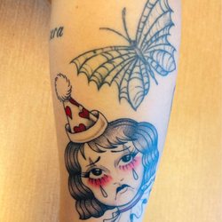 Devoted Ink - Pouty clown girl & spiderweb bitterly
