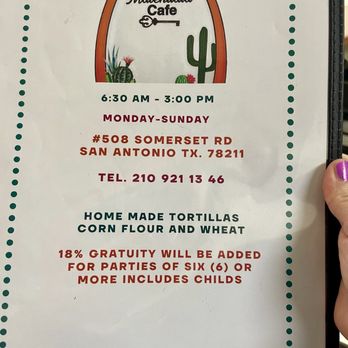 El Matehuala Cafe - Menu cover - Mexican Near Me - San Antonio, Texas El Matehuala Cafe - Menu cover - Mexican Near Me - San Antonio, Texas