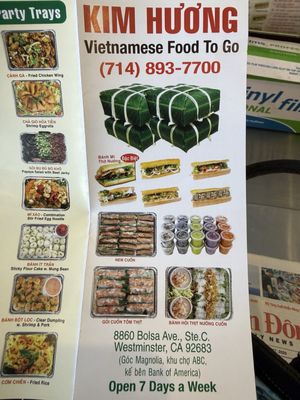 Menu photo 1 Kim Huong Westminster, CA Menu photo 1 Kim Huong Westminster, CA