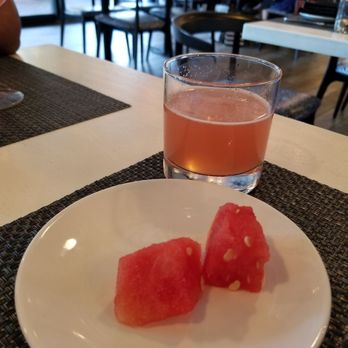 All Set Restaurant & Bar - Fresh, not frozen, strawberry daiquiri with watermelon cubes on the side. - New American Near Me - Silver Spring, Maryland