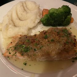 Maud's Tavern - Horseradish crusted salmon with potatoes and veggies