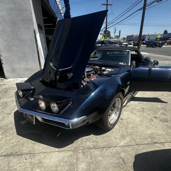 Mayfair Garage - 1969 Corvette Stingray, carb service, headlight issues addressed, hand brake adjusted, fluids flushed, idling clean and simple like before. - Auto Repair Near Me - Bellflower, California Mayfair Garage - 1969 Corvette Stingray, carb service, headlight issues addressed, hand brake adjusted, fluids flushed, idling clean and simple like before. - Auto Repair Near Me - Bellflower, California