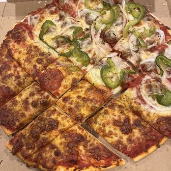 Nick's Pizza & Pub - 1/2 cheese & 1/2 sausage, green pepper, & onion - Pizza Near Me - Crystal Lake, Illinois Nick's Pizza & Pub - 1/2 cheese & 1/2 sausage, green pepper, & onion - Pizza Near Me - Crystal Lake, Illinois